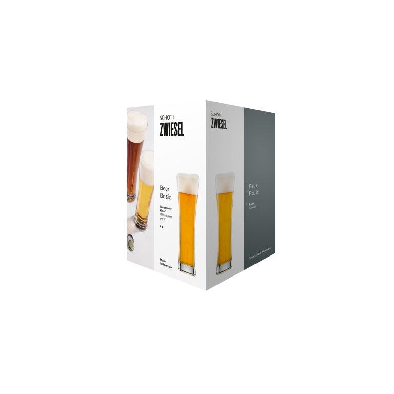 Schott Zwiesel Beer Basic kleines Weißbierglas 30 Cl mit Füllstrich - 4 Stück