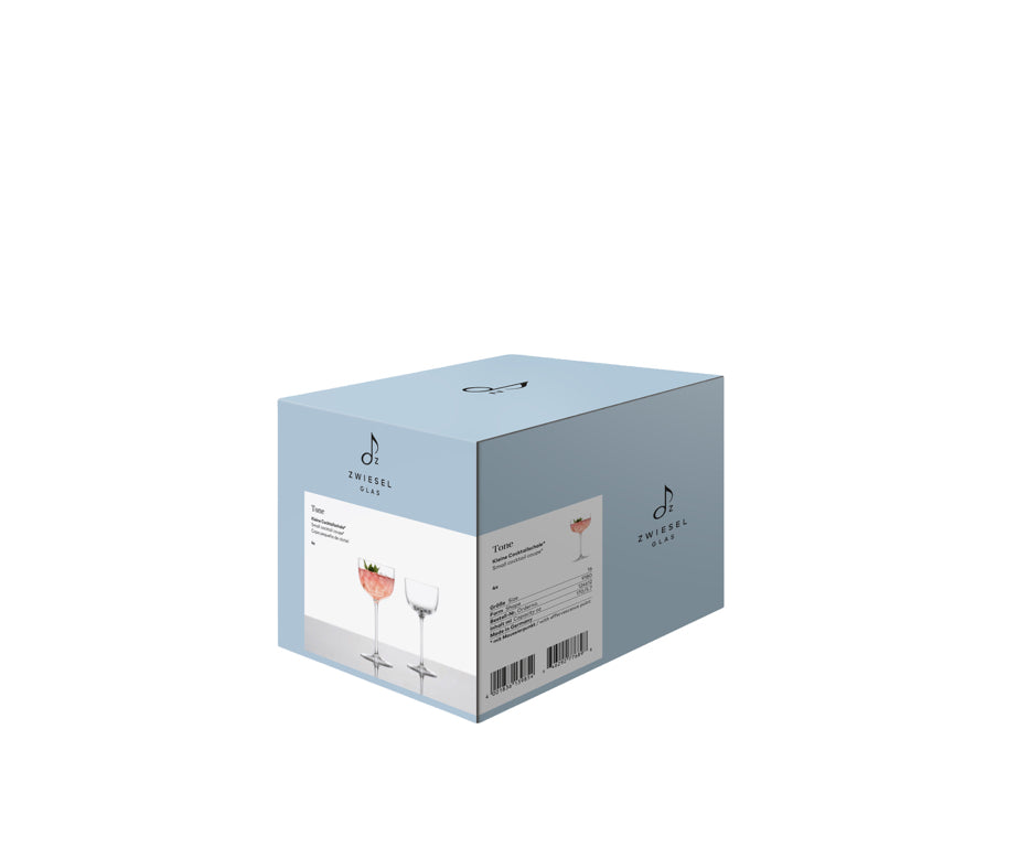 Zwiesel Glas Tone Cocktail-Coupé klein 17 Cl mit Moussierpunkt – 4 Stück