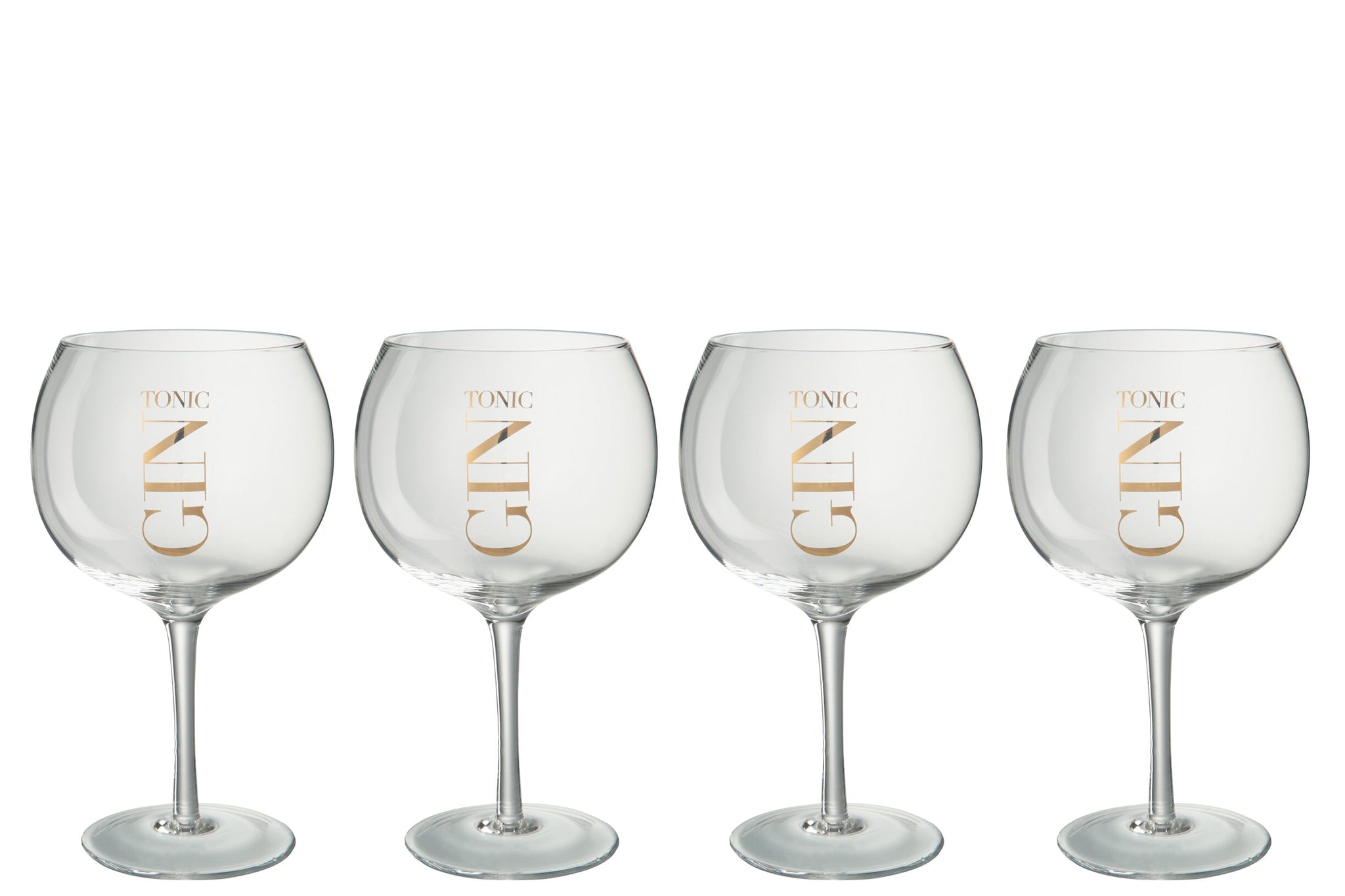 J-Line Gin-Tonic-Glas Transparent/Gold – 4 Stück