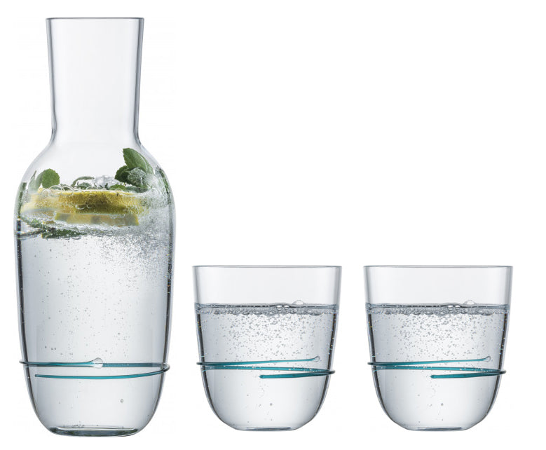 Zwiesel Glas Aura Set Karaffe mit 2 Tumblers Grün – 3 Stück