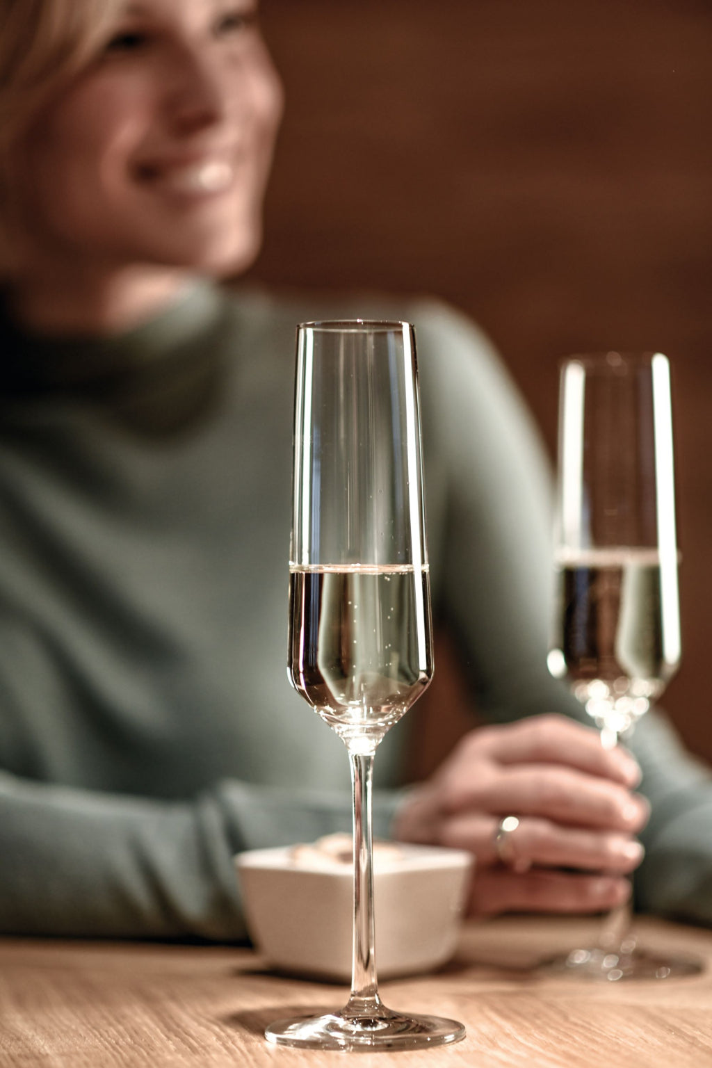 Zwiesel Glas Pure Champagne Glass 21,5 Cl with Mousse Point in Gift Packaging - 2 Pieces