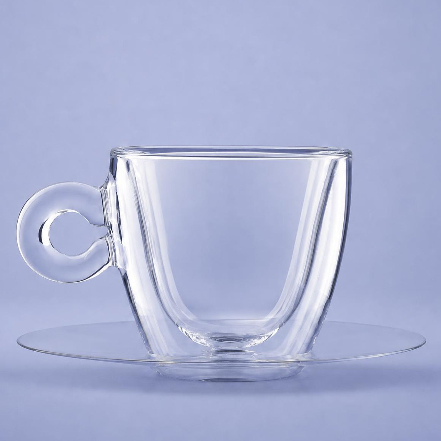 Luigi Bormioli Thermic Glass Cappuccinoglas 16,5 Cl Met Rvs Schotel - 2 Stuks - Glazen.nl