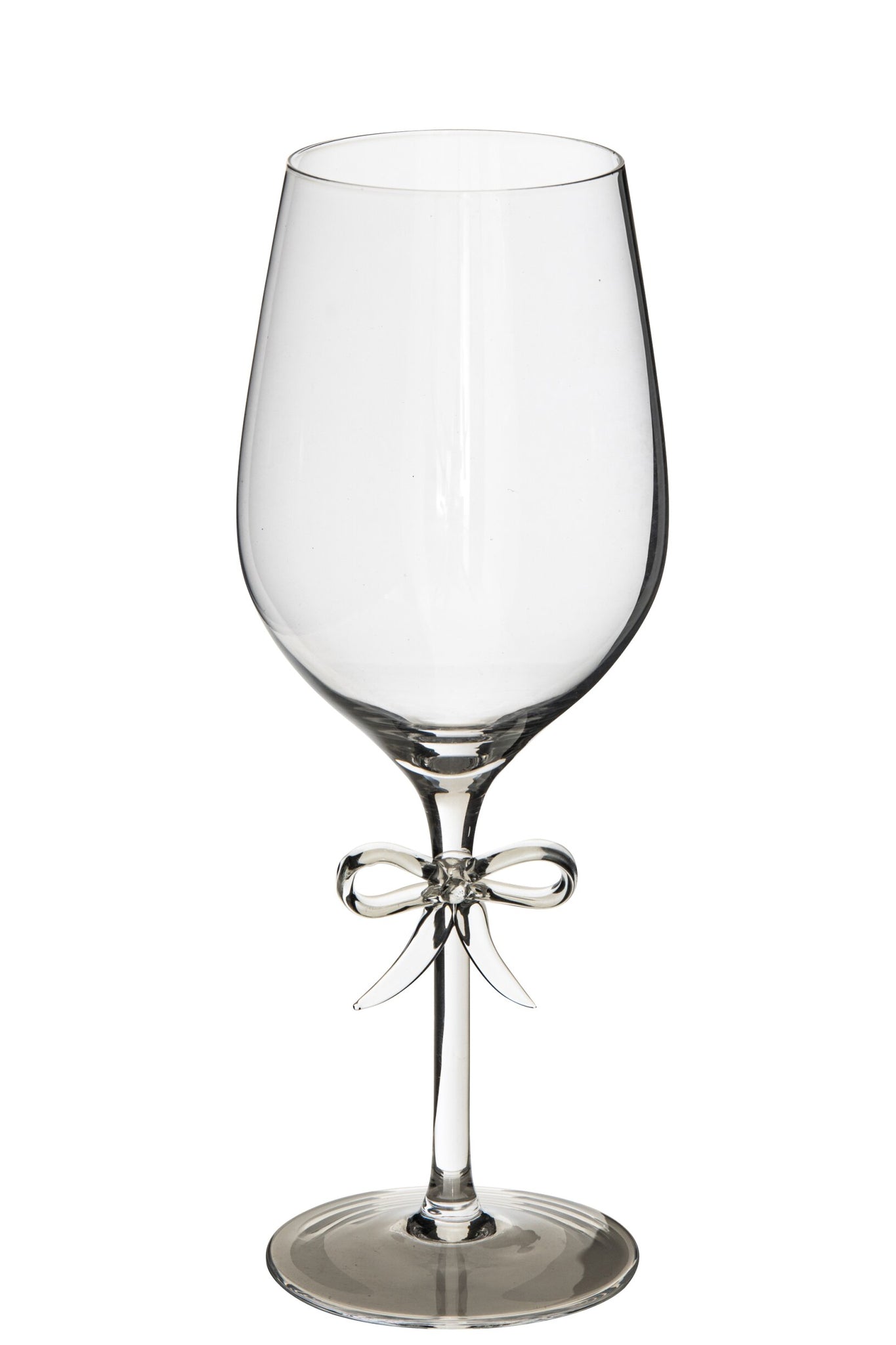 J-Line Weinglas Rote Schleife Transparent