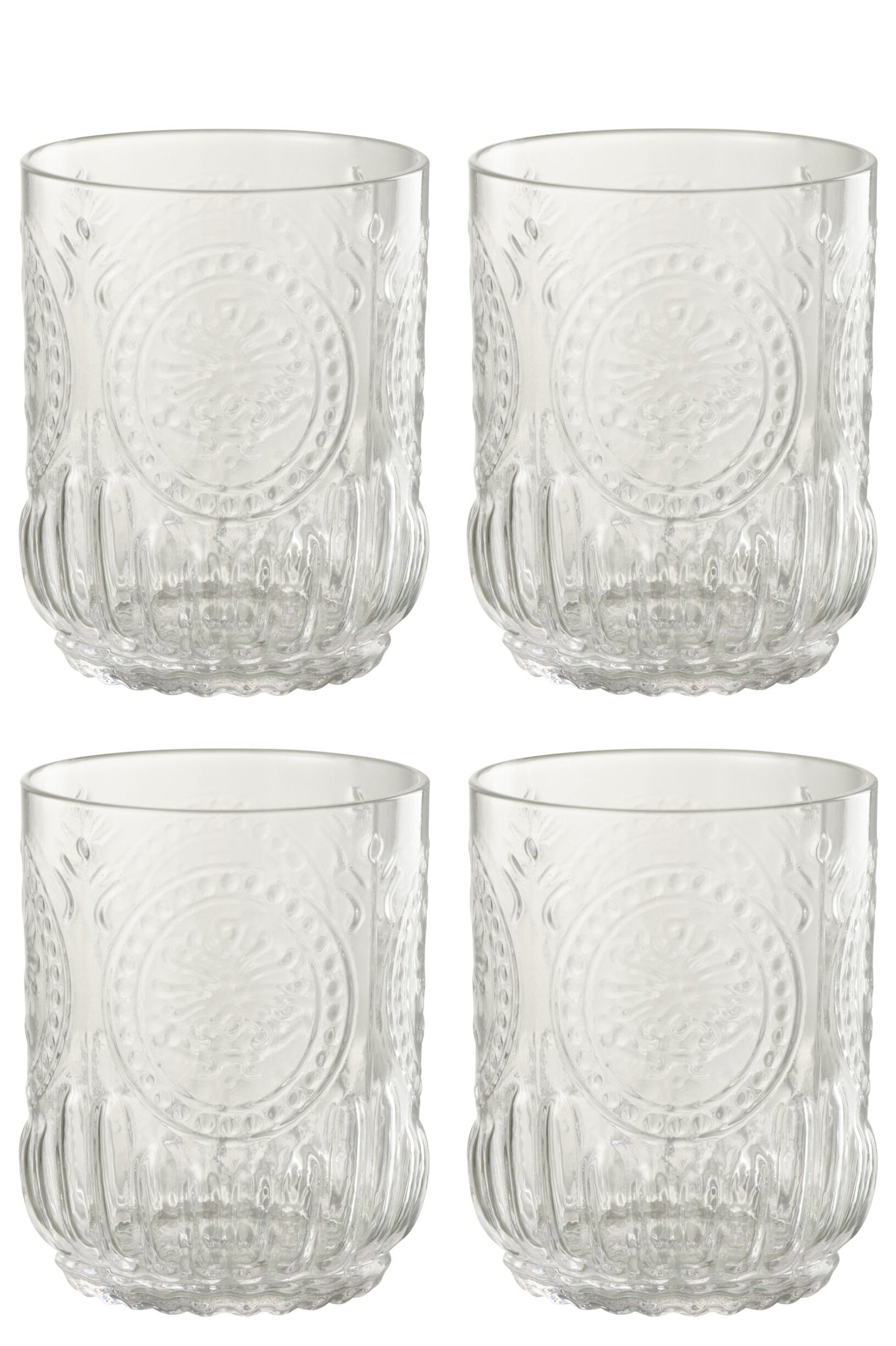 J-Line Maya Wasserglas Transparent – 4 Stück