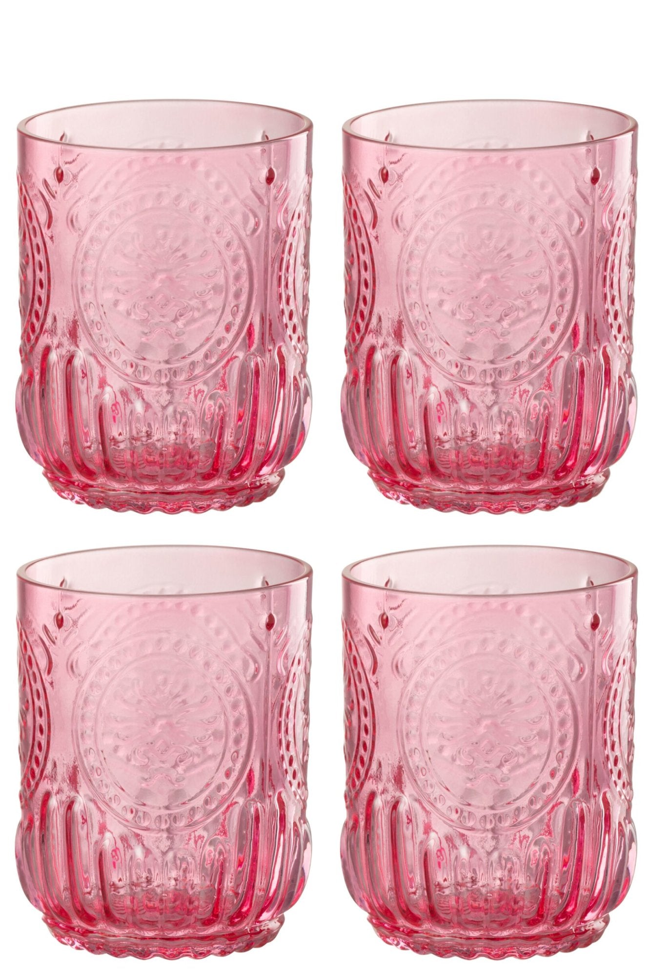 J-Line Maya Wasserglas Fuchsia – 4 Stück