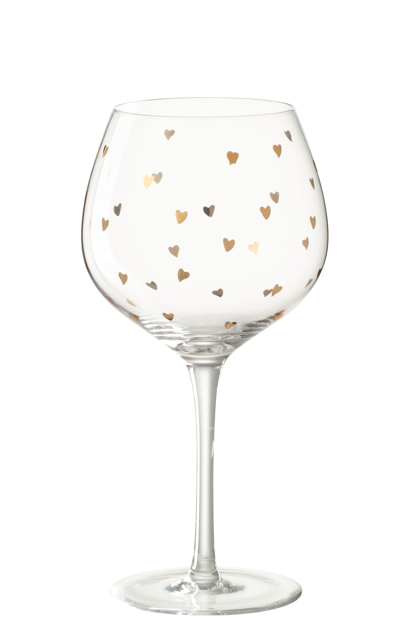 J-Line Weinglas Herz Transparent/Gold