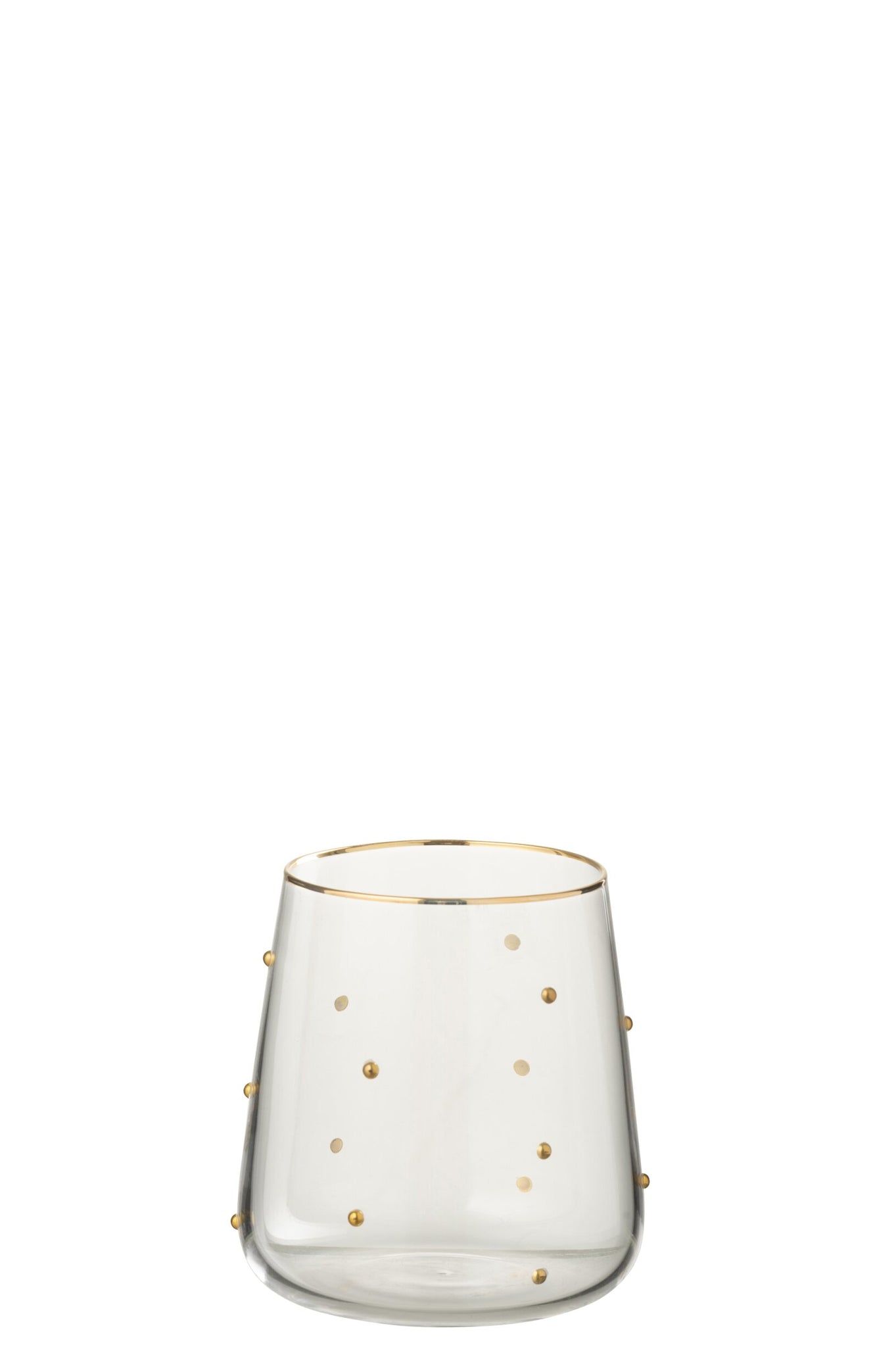 J-Line Wasserglas Punkte Transparent/Goldfarben