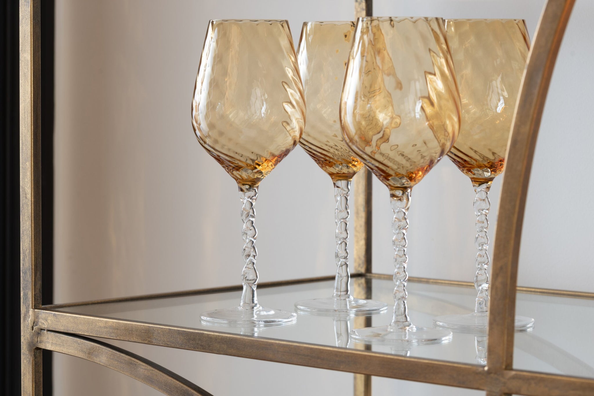 J-Line Wine Glass Striped Caramel