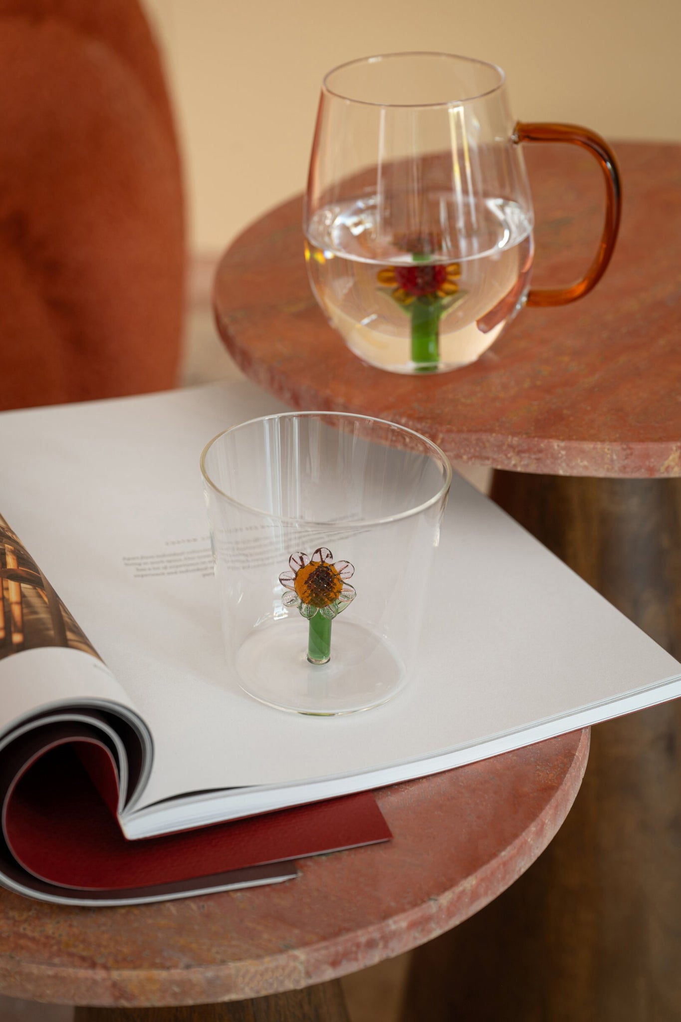 J-Line Sonnenblumen-Wasserglas Sortiert