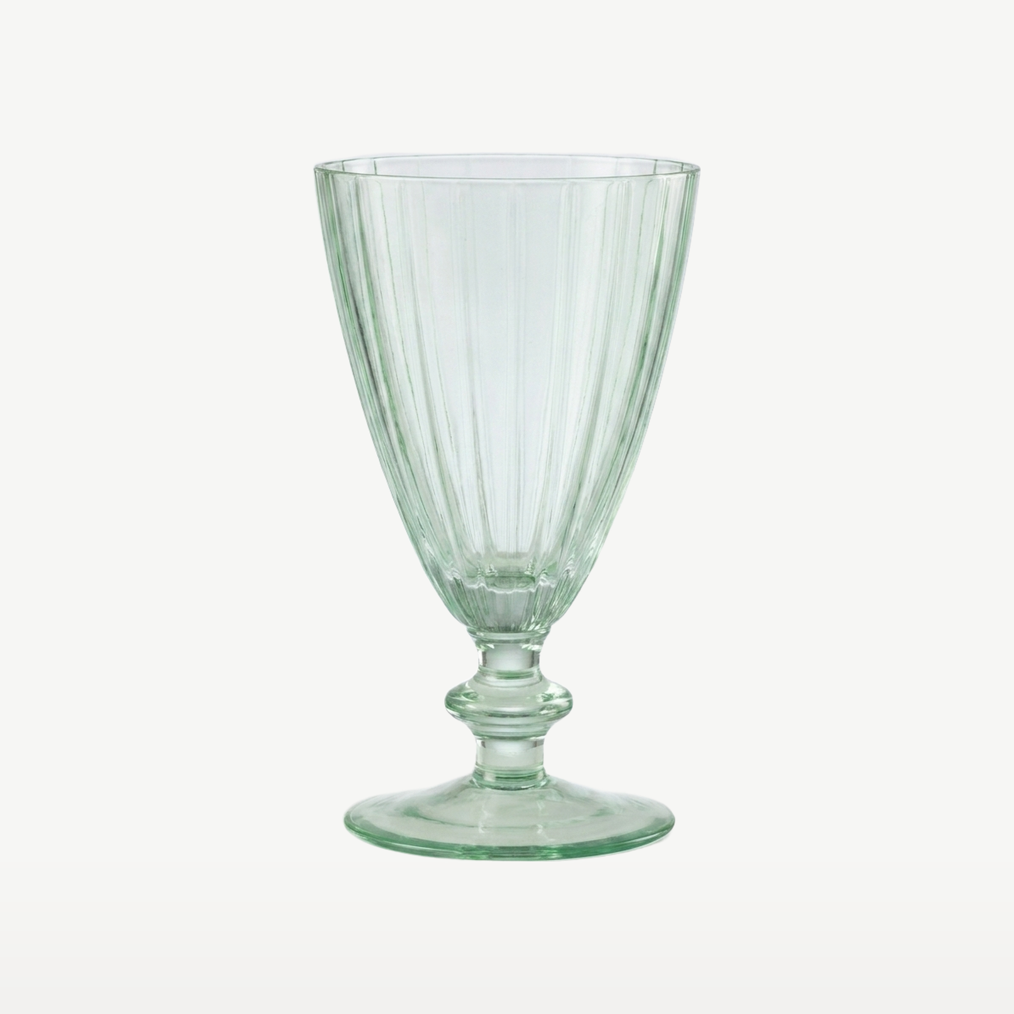 J-Line Waterglas Gestreept Transparant/Lichtgroen - Glazen.nl