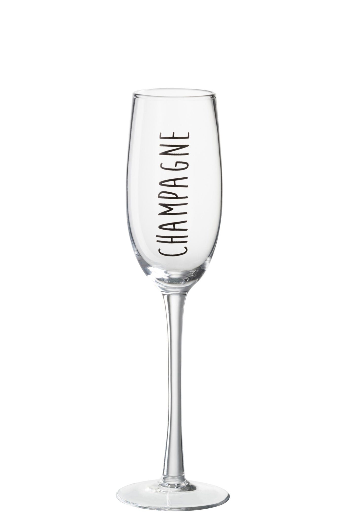 J-Line Champagnerglas Transparent/Schwarz
