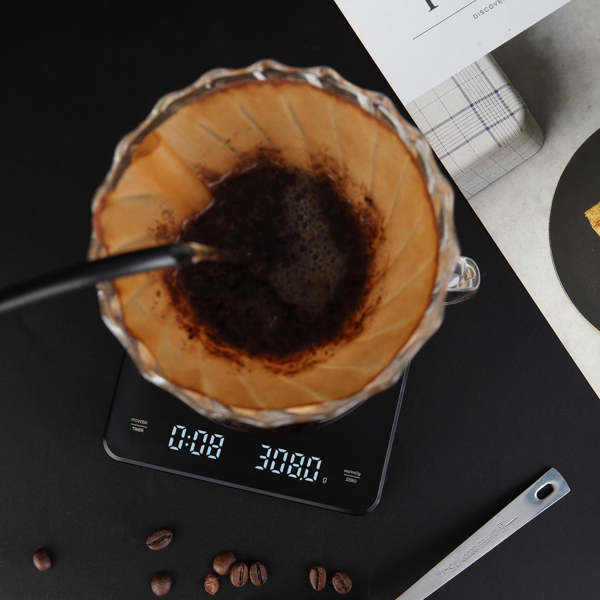 Bar Professional Koffieweegschaal met Timer display