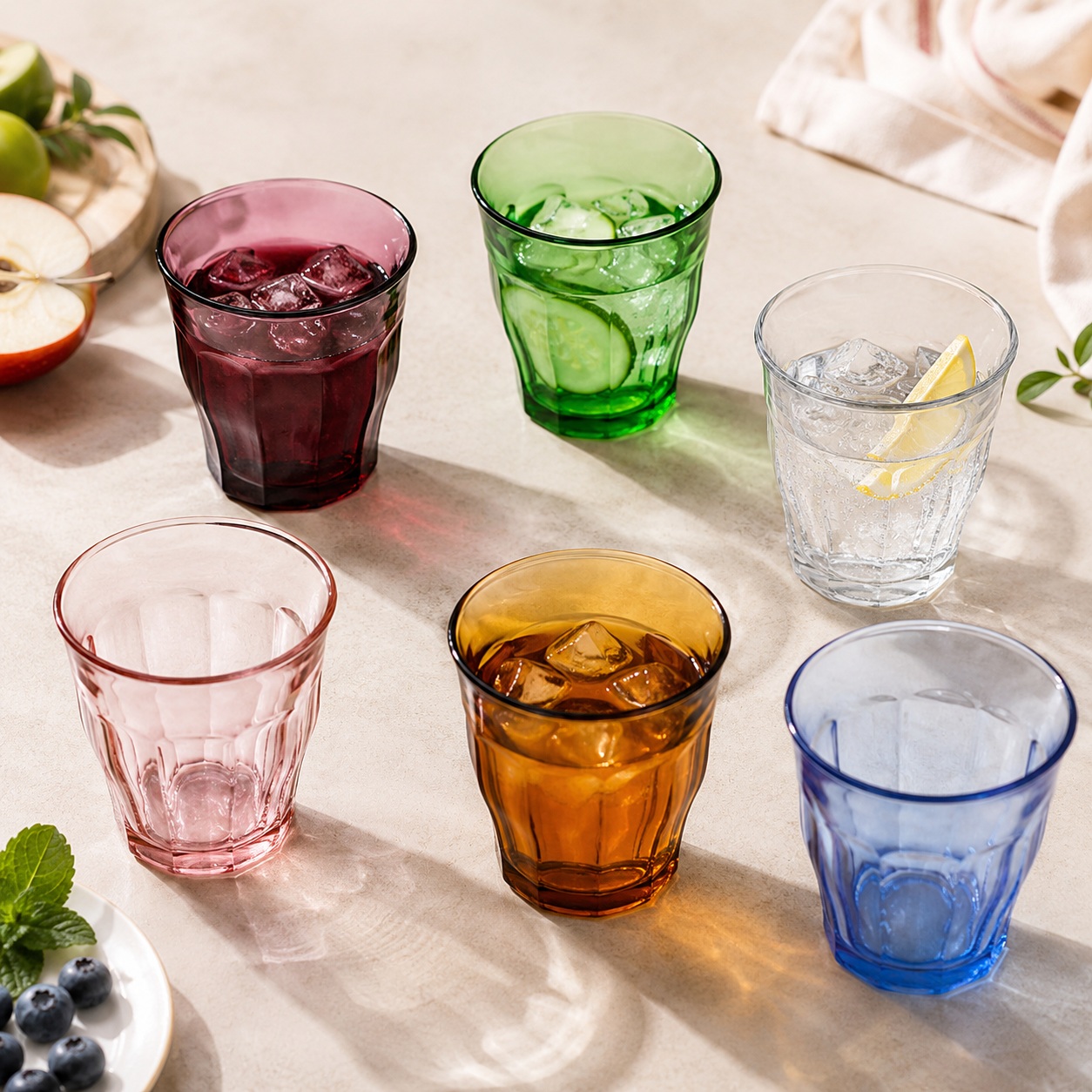 Duralex Picardie Trinkbecher 25 cl, sortiert – 6 Stück