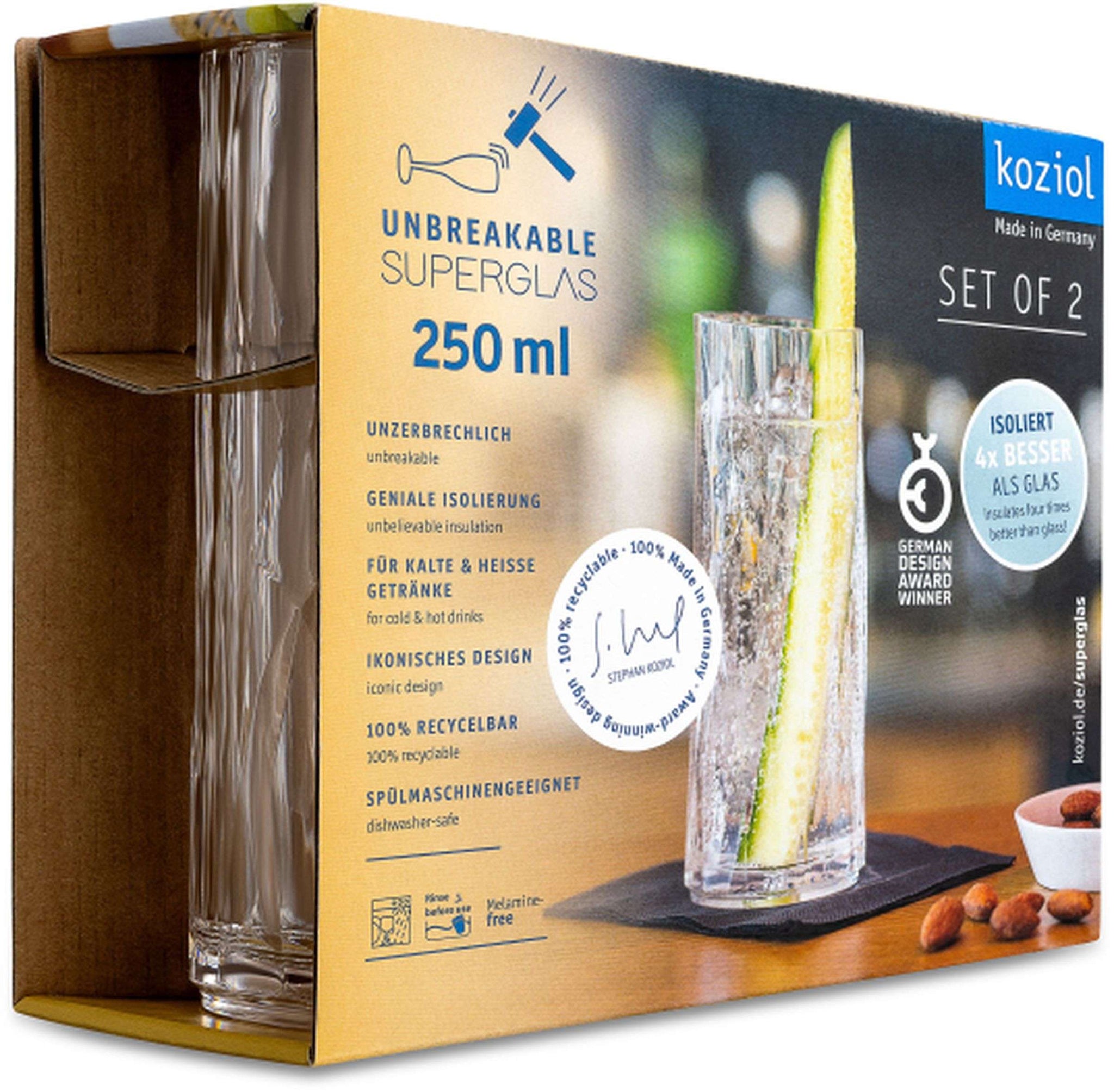 Koziol Superglas Club No. 03 Highball Glass 25 Cl - 2 Pieces