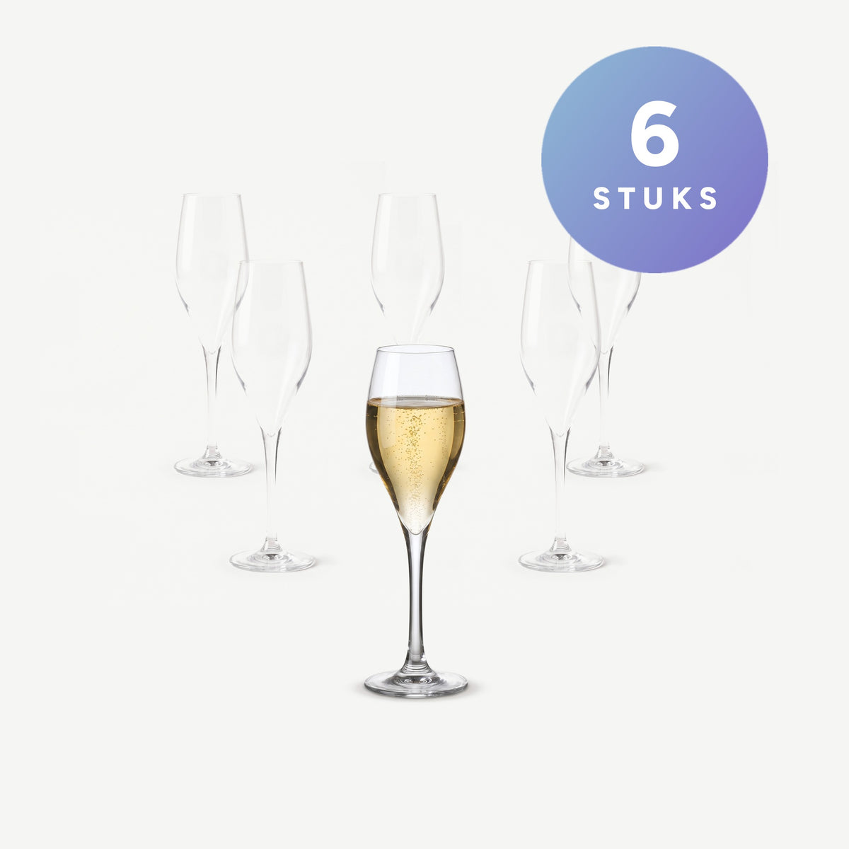 Set van 6 stuks, Bar Professional Champagneglas / Flute Kunststof 15 Cl - 6 Stuks