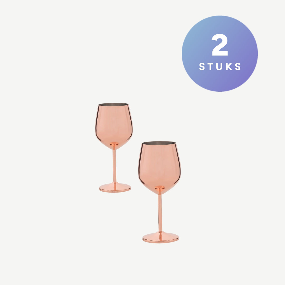 Set van 2 stuks Bar Professional Speakeasy Wijnglas RVS Koper 50 Cl