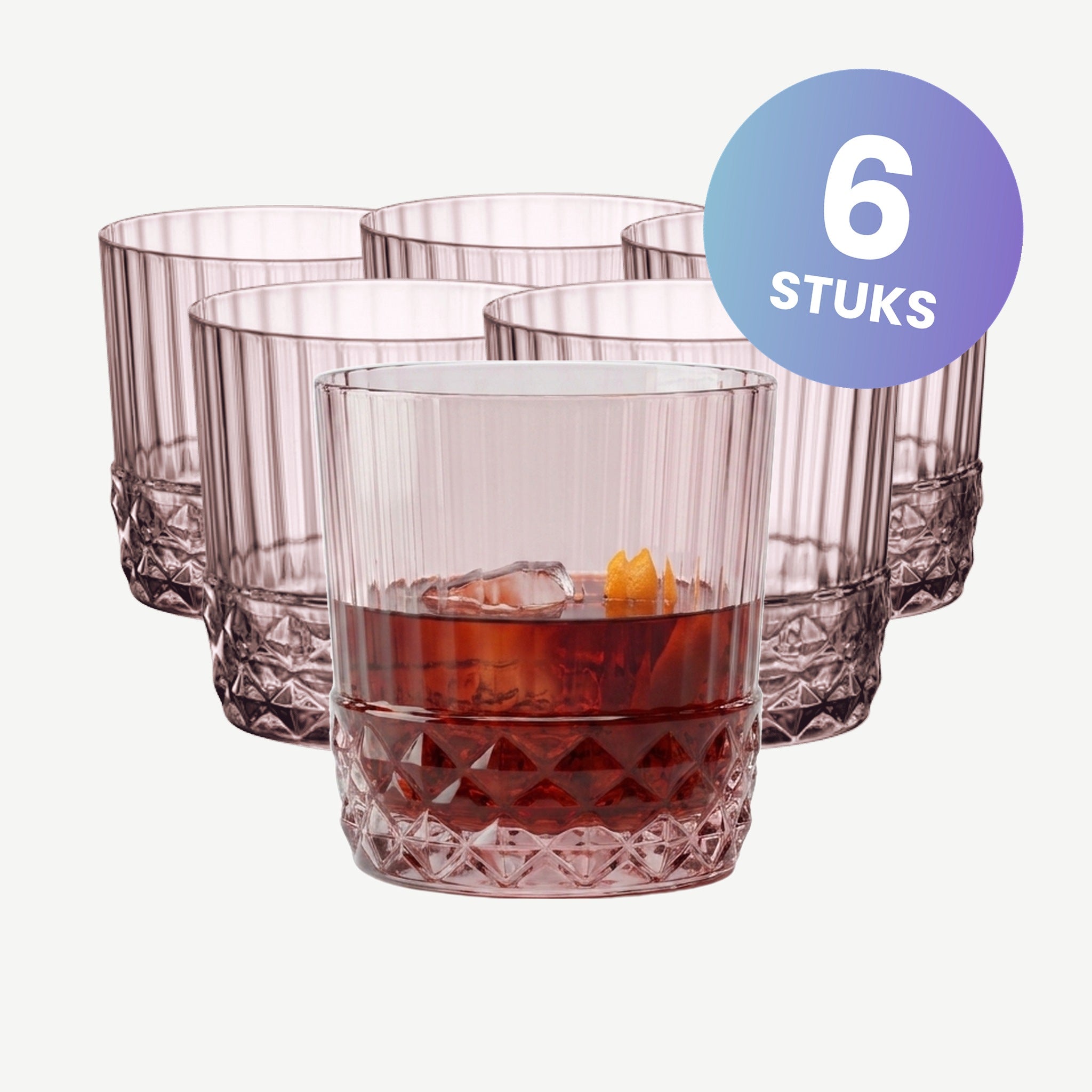 Bormioli Rocco America'20S Cocktailglas 30 Cl Roze - set van 6 glazen