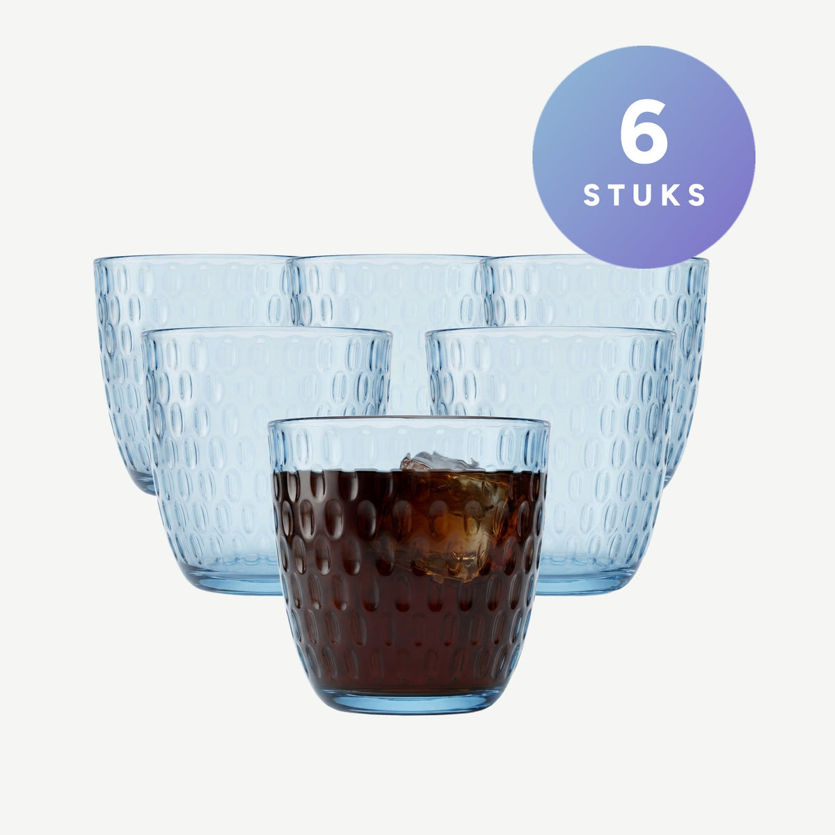 Set van 6 stuks Bormioli Rocco Slot Tumbler 29 Cl Blauw