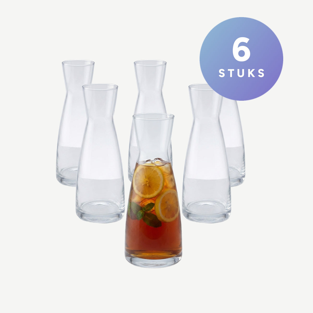 Bormioli Rocco Ypsilon karaf 1,1 liter, set van 6 stuks