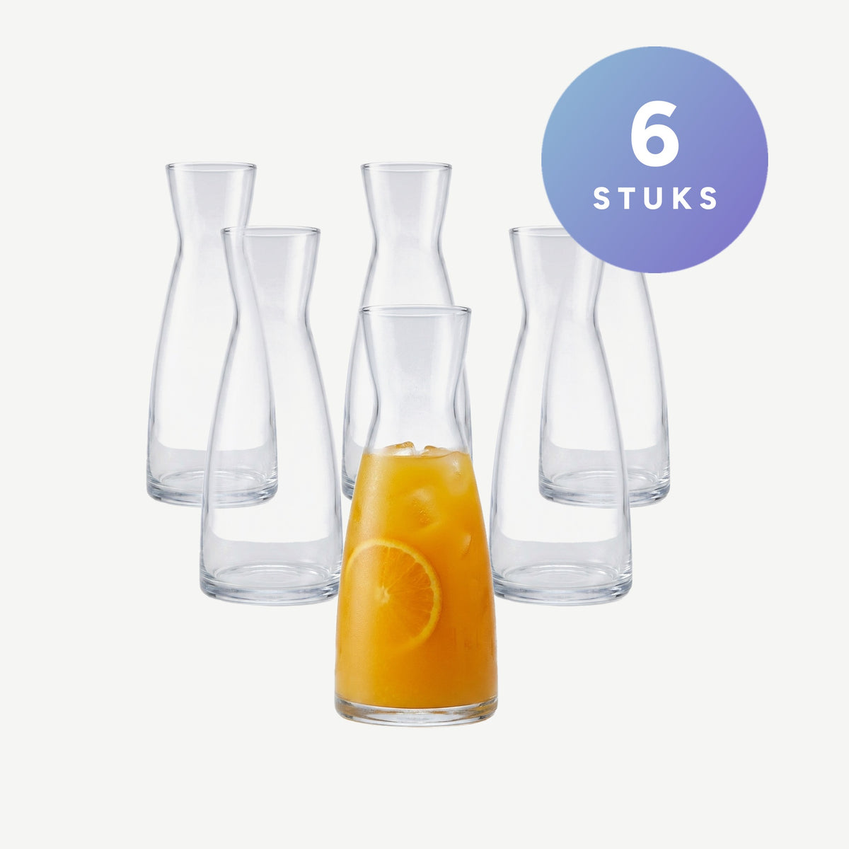 Bormioli Rocco Ypsilon karaf 50 cl, set van 6 stuks