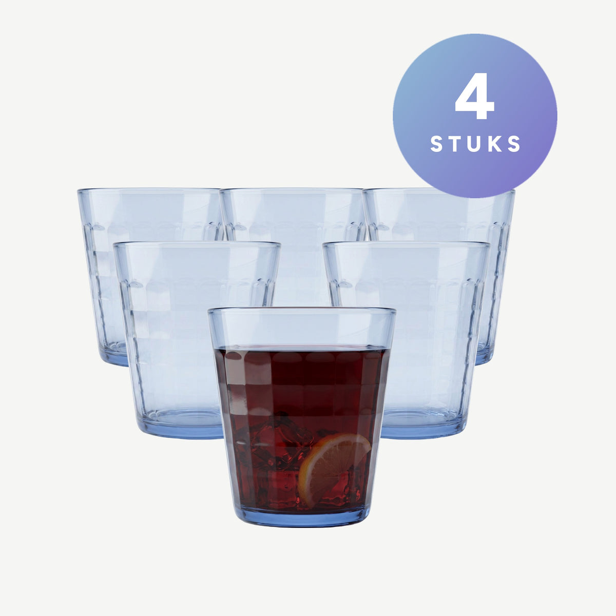 Set van 4 stuks van de Duralex Prisme Tumbler 27,5 Cl Marine