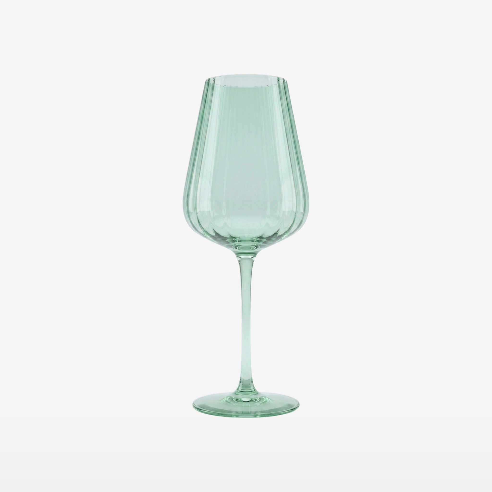 J-Line Wijnglas 56,6 Cl Geribbeld Groen - Glazen.nl