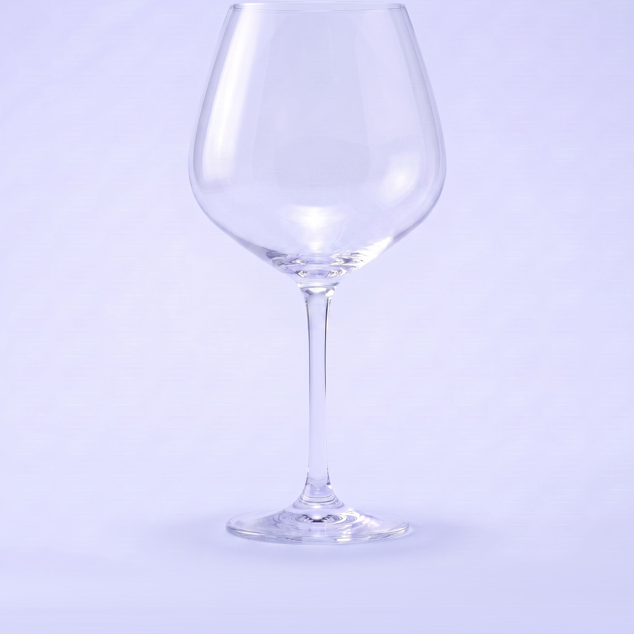 Royal Leerdam Enjoy The Moment gin tonic glas 75 cl leeg op pastelblauwe studioachtergrond