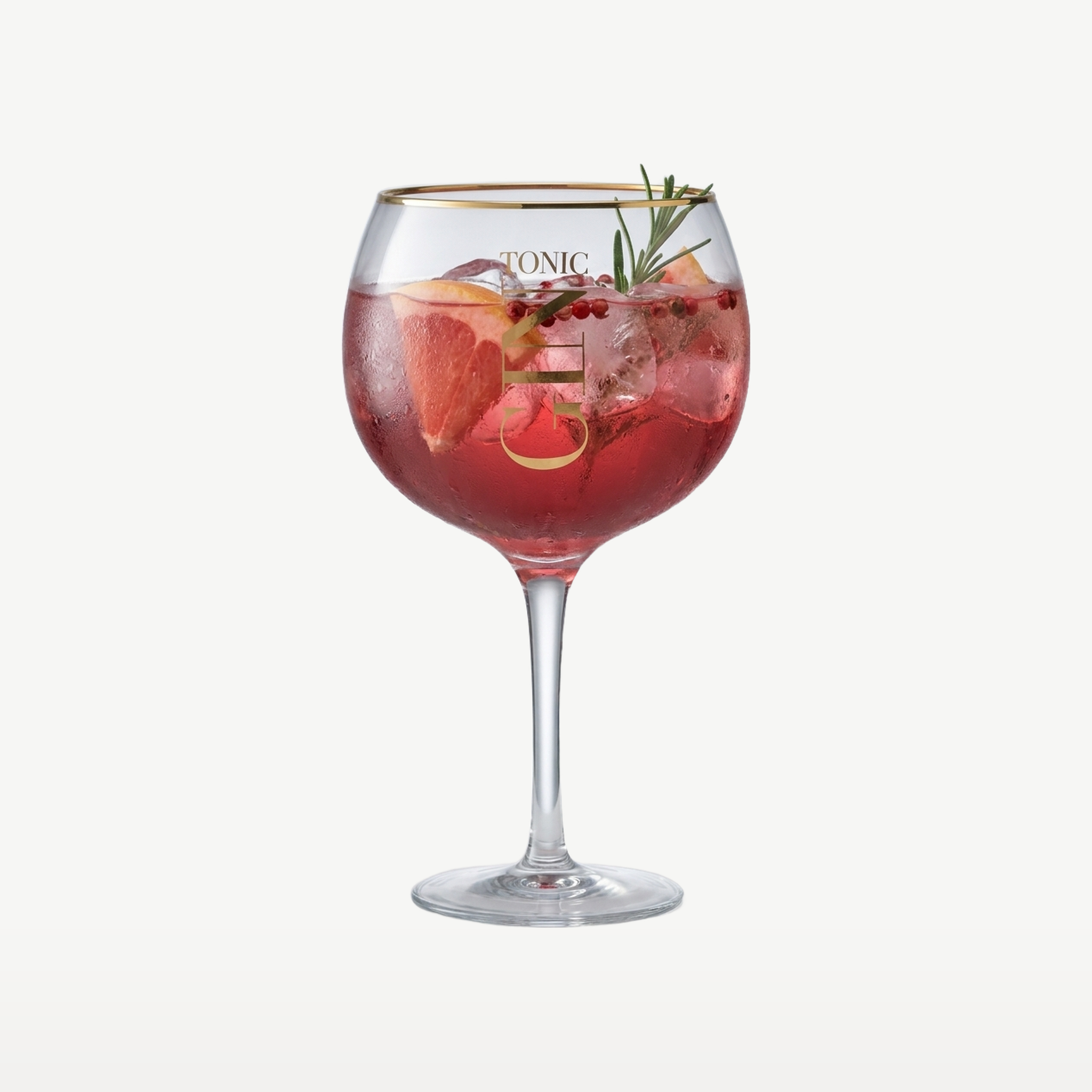 J-Line Gin Tonic Glas 88 Cl Transparant/Goud - Glazen.nl