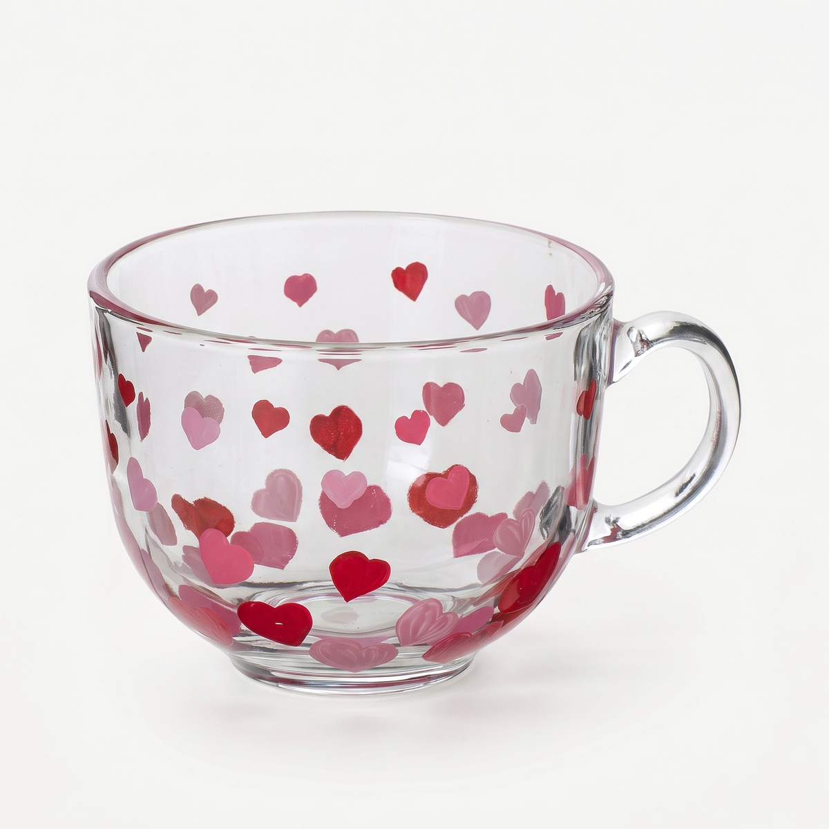 J-Line Waterglas Hart Rood/Roze leeg
