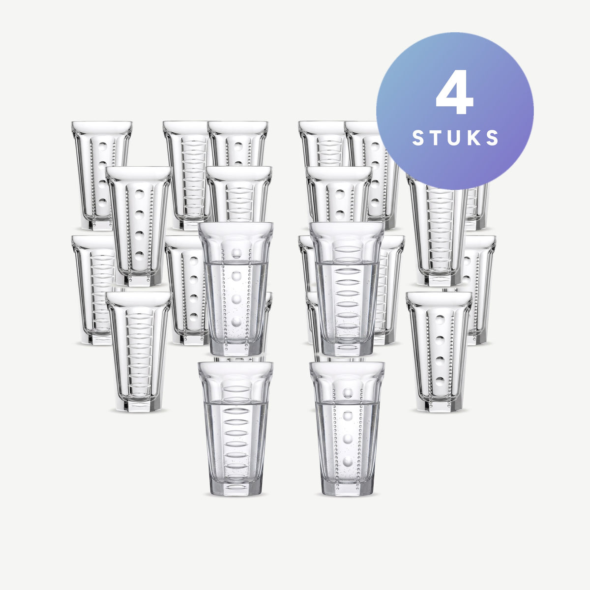 Set van 4 stuks La Rochère Saga 2X2 Modellen Ds A4 Assorti