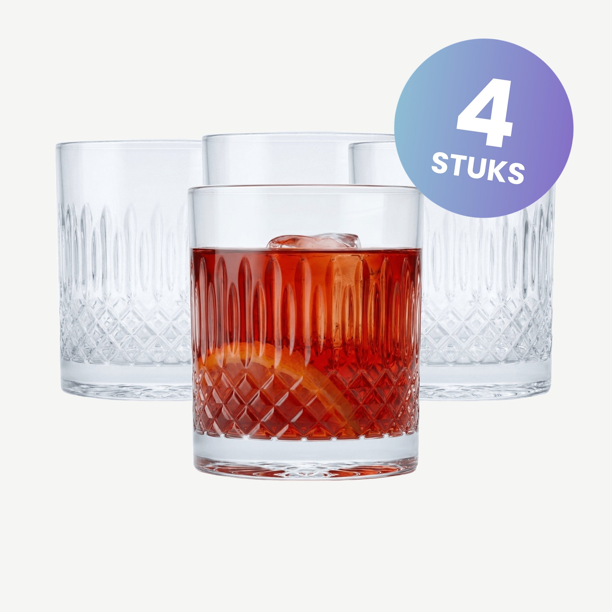 Luigi Bormioli Diamante Tumbler D.O.F. 38 Cl - set van 4 glazen