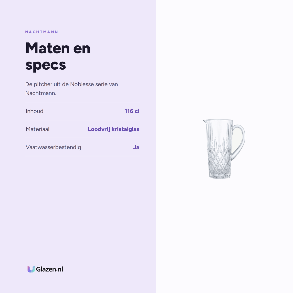 Maten en specs van Nachtmann Noblesse Pitcher 116 Cl