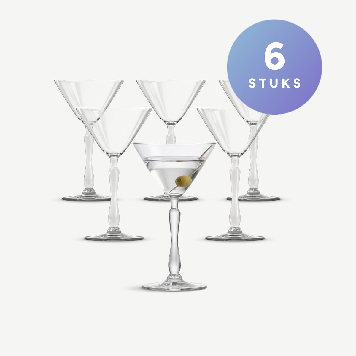 Onis New Era martiniglas 18,5 cl, set van zes glazen