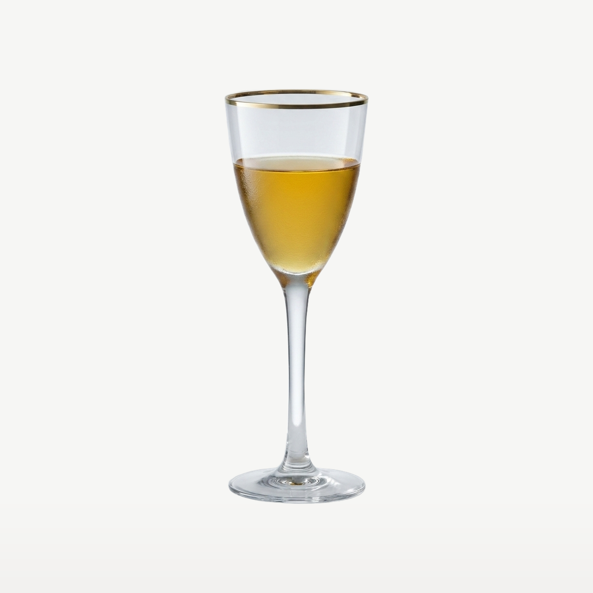 J-Line Witte Wijnglas 25 Cl Gouden Boord Transparant/Goud - Glazen.nl