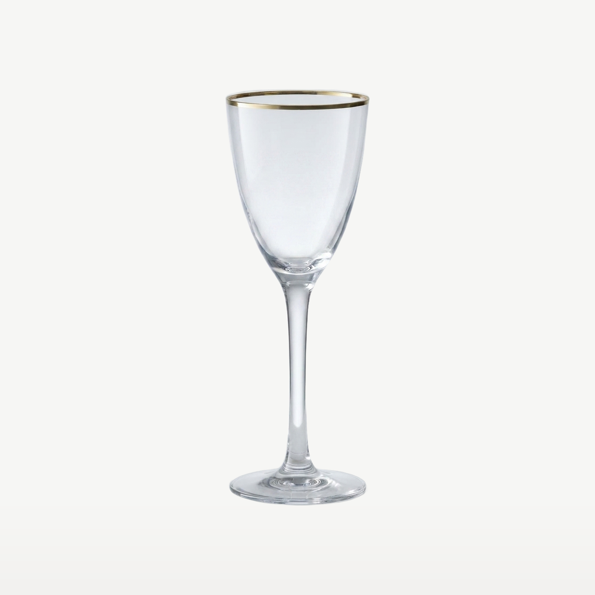 J-Line Witte Wijnglas 25 Cl Gouden Boord Transparant/Goud - Glazen.nl