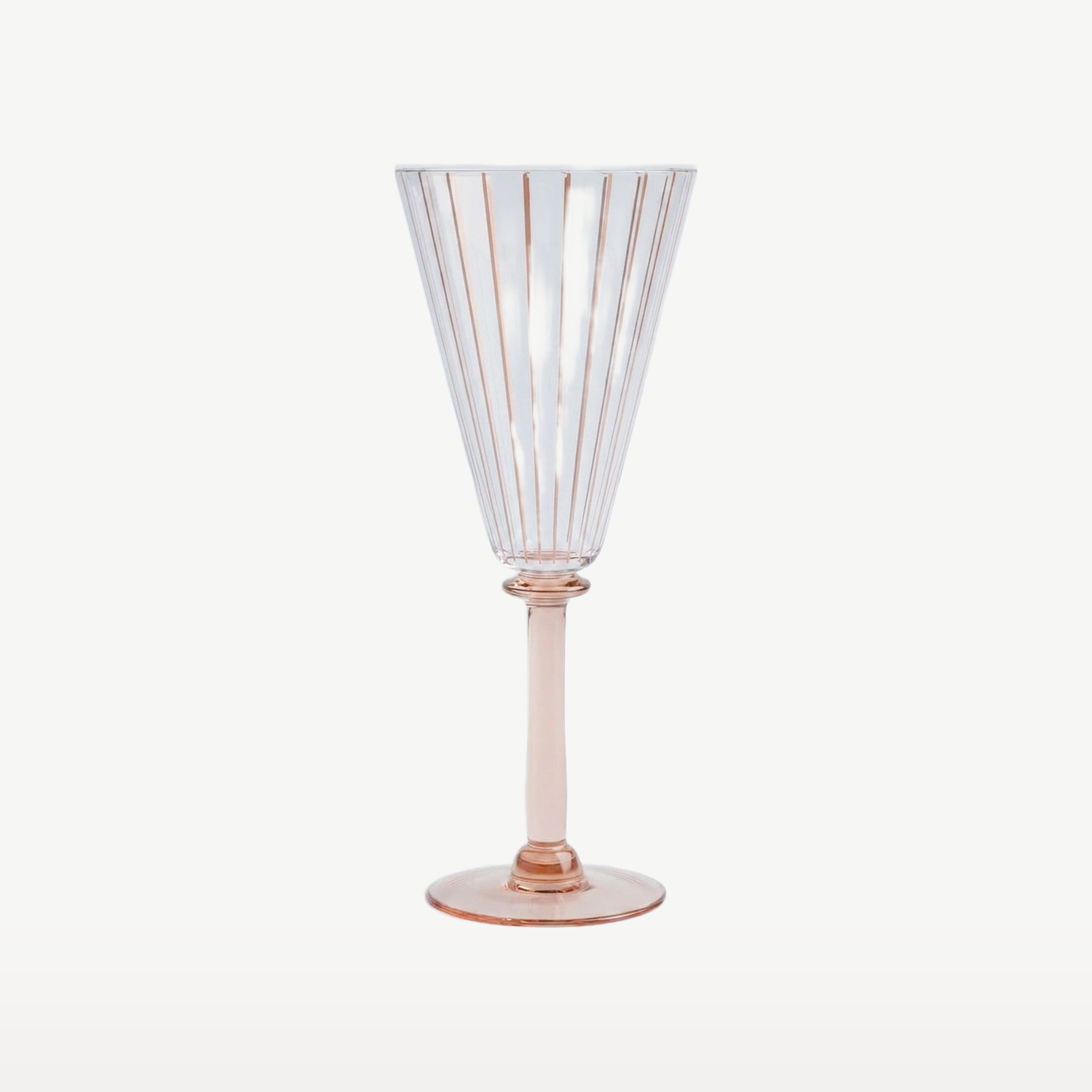 J-Line Wijnglas Gestreept Transparant/Zalmroze - Glazen.nl