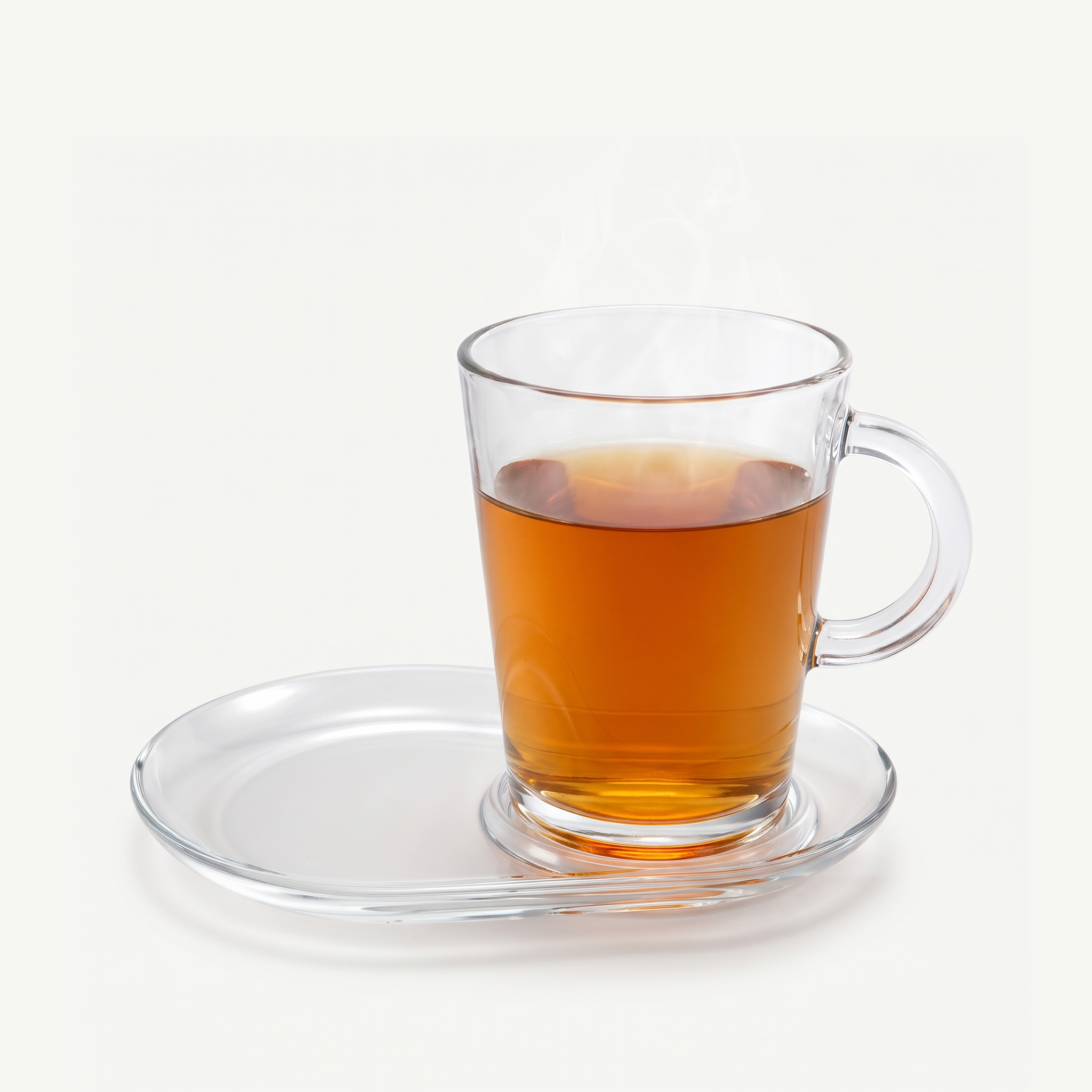 Pasabahce Tribeca theeglas 40 cl met thee op ovale schotel