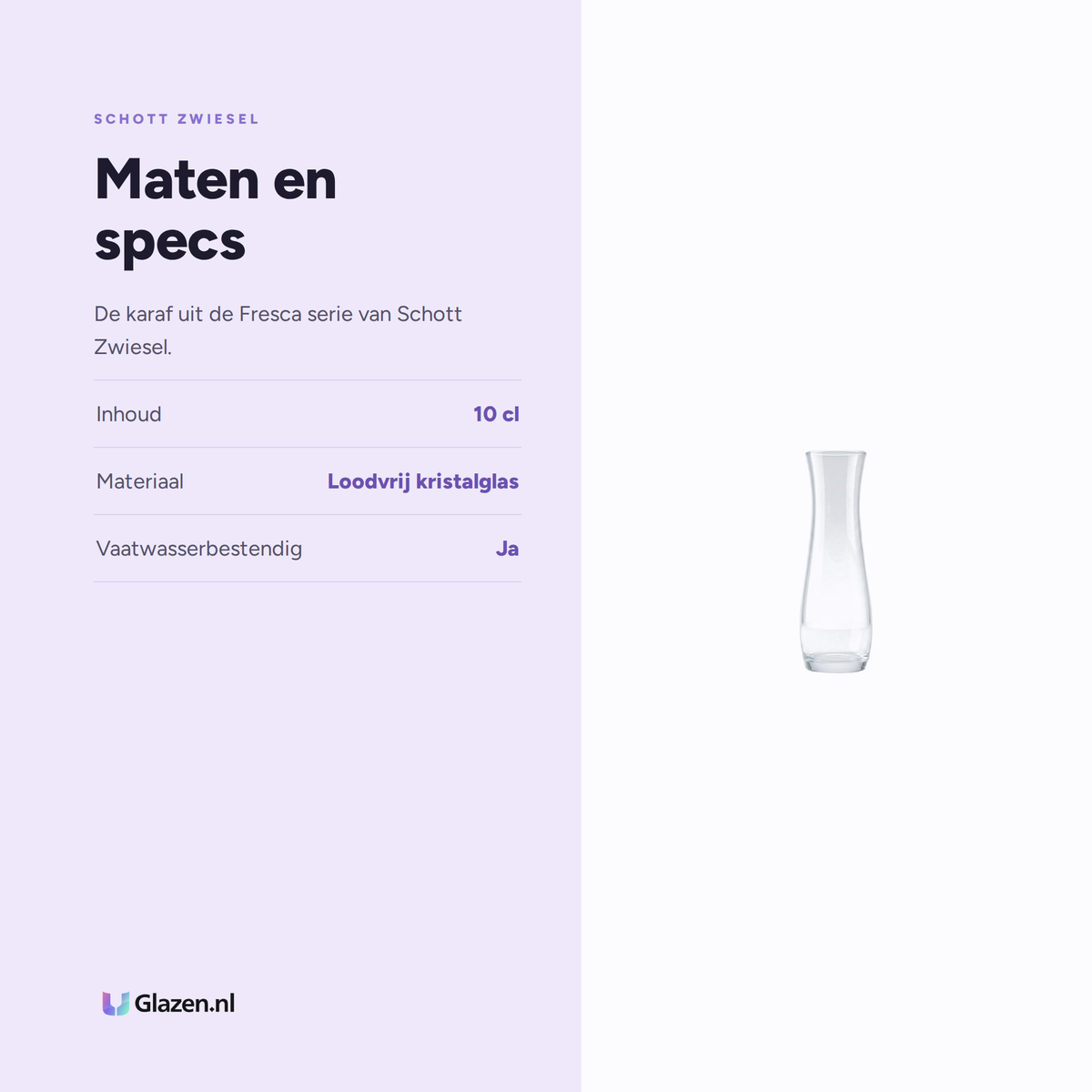 Maten en specs van Schott Zwiesel Fresca Karaf 10 Cl