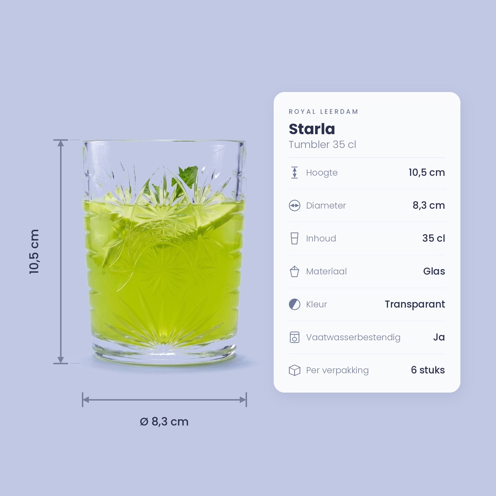 Royal Leerdam Starla Tumbler 35 Cl - 6 Stuks - Glazen.nl