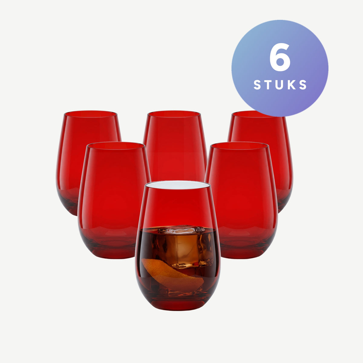 Stölzle Lausitz Elements Tumbler 46.5 Cl Rood, set van 6 stuks
