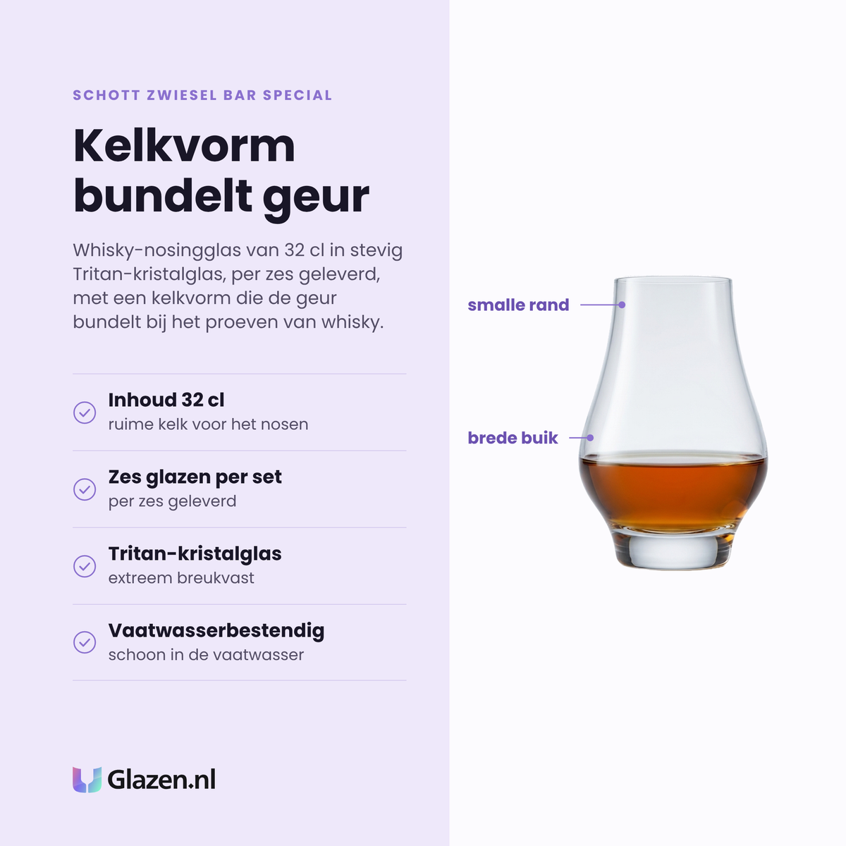 Schott Zwiesel Bar Special whisky-nosingglas 32 cl eigenschappen: inhoud 32 cl, zes glazen per set, tritan-kristalglas, vaatwasserbestendig