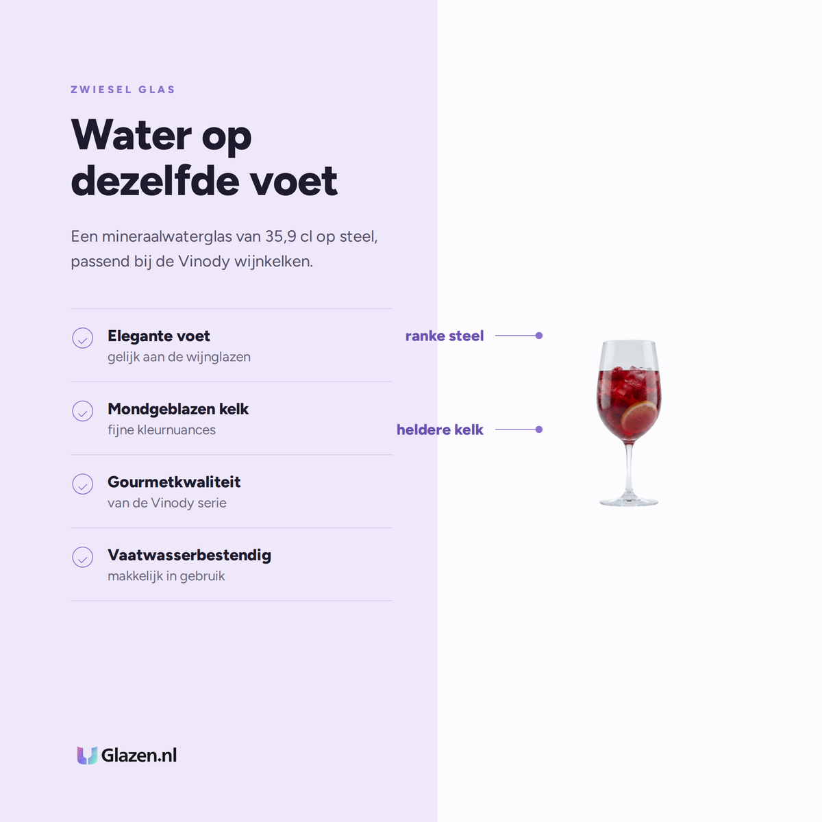 Eigenschappen van Zwiesel Glas Vinody Mineraalwaterglas 35,9 Cl