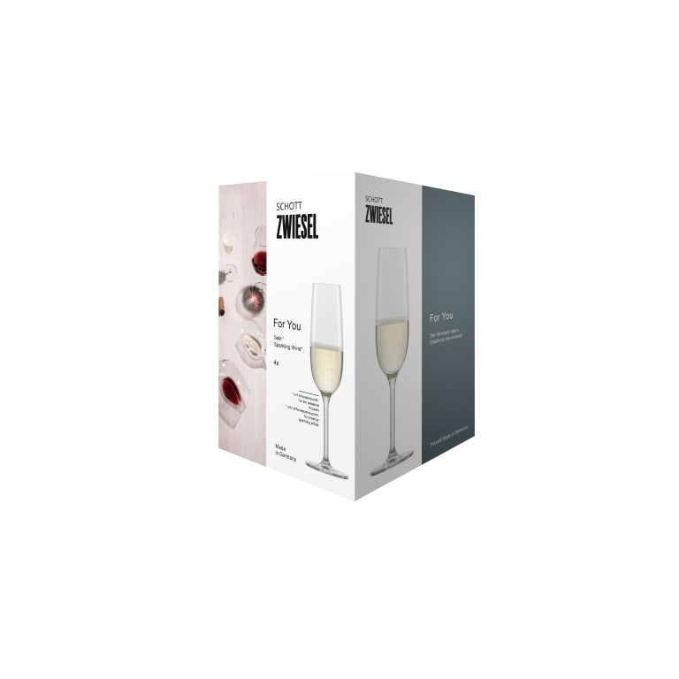 Schott Zwiesel For You Champagnerglas 21 Cl mit Moussierpunkt - 4 Stück