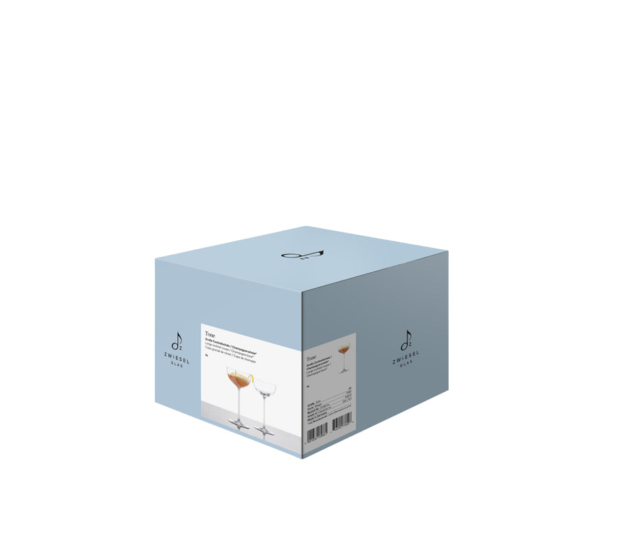 Zwiesel Glas Tone Cocktailcoupé groß 24,6 Cl mit Mousseurpunkt – 4 Stück