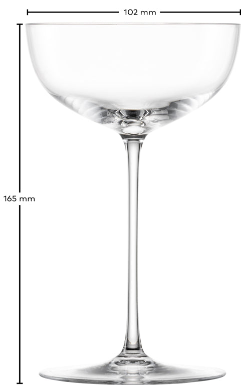 Zwiesel Glas Tone Cocktailcoupé groß 24,6 Cl mit Mousseurpunkt – 4 Stück