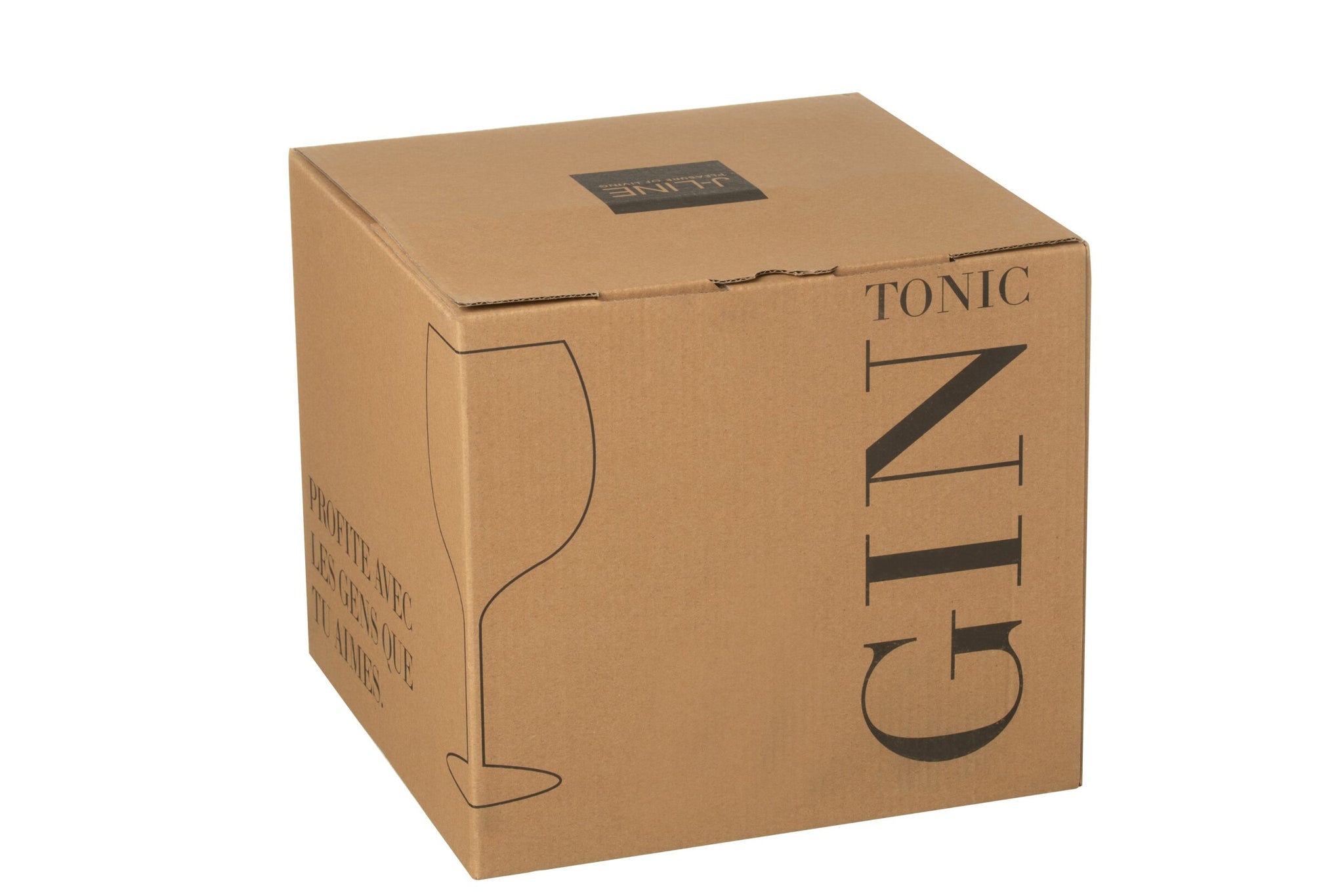 J-Line Gin-Tonic-Glas Transparent/Gold – 4 Stück