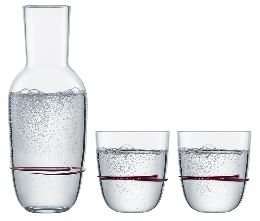 Zwiesel Glas Aura Set Dekantierer mit 2 Tummlern Aubergine – 3 Stück