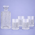Luigi Bormioli Mixology Whiskeykaraffe 75 cl – 4x Tumbler D.O.F. 38 cl – 5-teilig