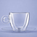 Luigi Bormioli Thermic Glass Cappuccinoglas 16,5 Cl mit Edelstahluntertasse - 2 Stück