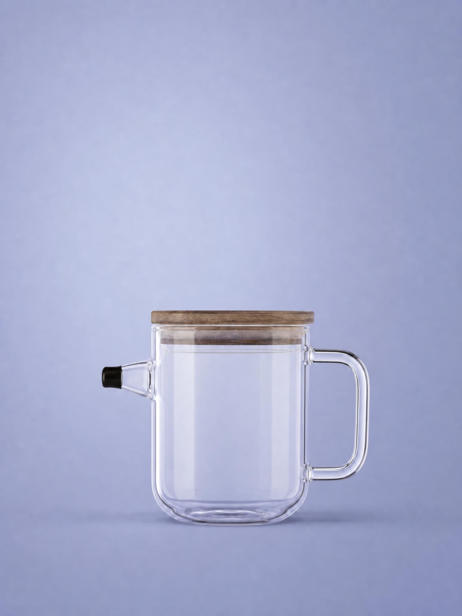 Luigi Bormioli Thermic Glass Teekanne 1L Anti-Tropf mit Bambusdeckel